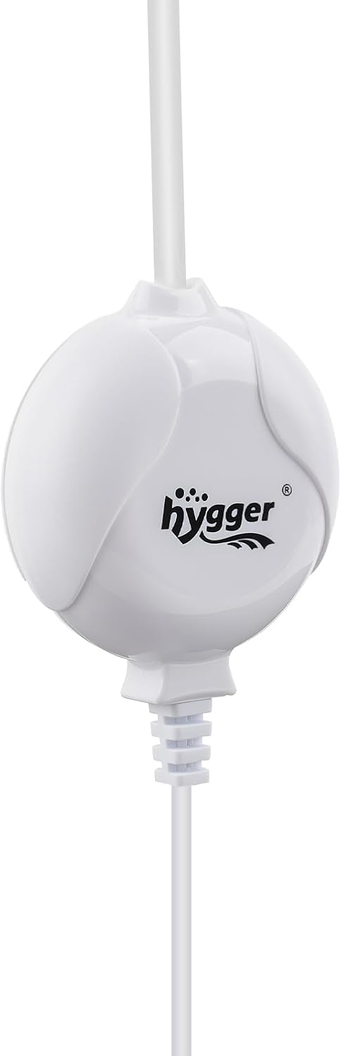 hygger Quiet Aquarium Air Pump 1.5 Watt Energy Saving Mini Oxygen Pump for 1-15 Gallon Fish Tank with Accessories White