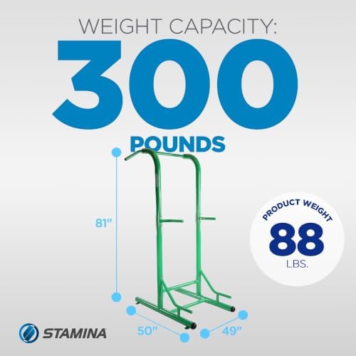 Stamina Pull Up Bar Tower & Dip Station, Free Standing Outdoor Home Gym Equipment - Adjustable and Portable Workout Stand for Calisthenics Body Weight Training