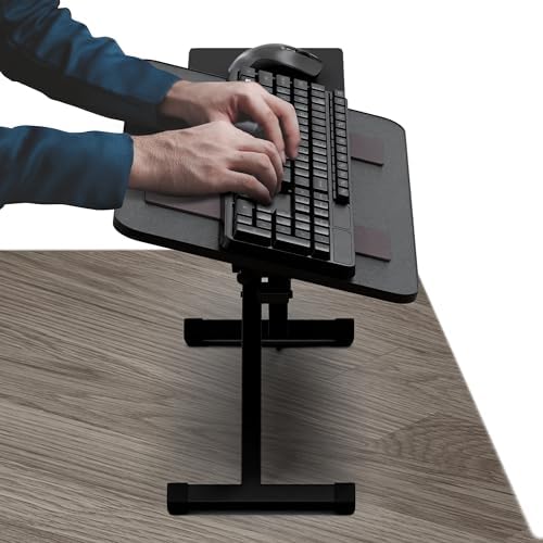 Uncaged Ergonomics KT3 Computer Keyboard Stand & Riser for Desk, Adjustable Raised Wrist Friendly Keyboard Stand Tray & Mouse Stand Lift Negative TIlt