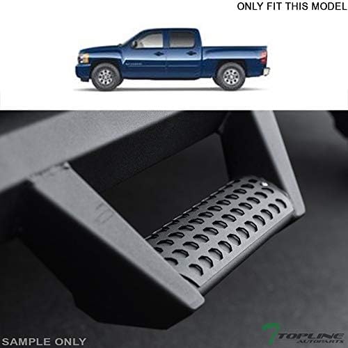 Matte Black Hoop Drop Step Side Nerf Bars Rail Running Boards v2 Compatible with 07-18 Chevy Silverado/GMC Sierra Crew Cab