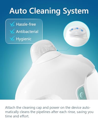Sonmol Nasal Irrigation System with 50 Salt Packets for Congestion Relief | 2 Modes Sinus Rinse Machine, Self-Cleaning Nose Cleaner for Adult