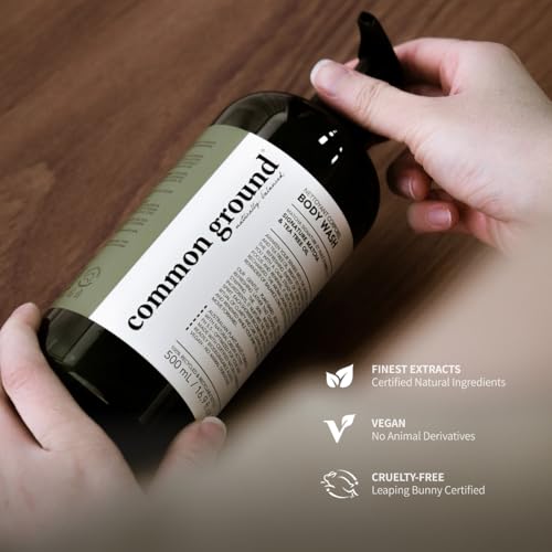 COMMON GROUND Natural Body Wash - Paraben & Cruelty Free, Vegan, Plant-Based, Botanical Freesia Scent & Avocado Oil Extracts - All Skin Types