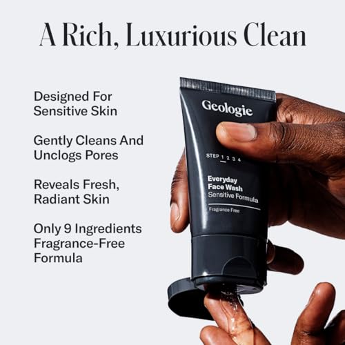 Geologie Daily Face Wash for Sensitive Skin | Fragrance-Free Facial Cleanser for Men & Women | Acne & Oil Control | Non-irritating