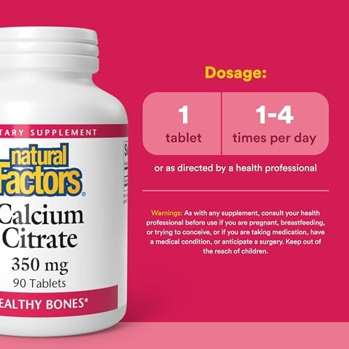 Natural Factors, Calcium Citrate, Helps Maintain Strong Bones and Teeth, 90 tablets (90 servings)