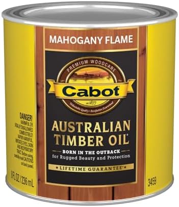 Cabot Australian Timber Oil Wood Stain and Protector, Mahogany Flame, 1/2 Pint