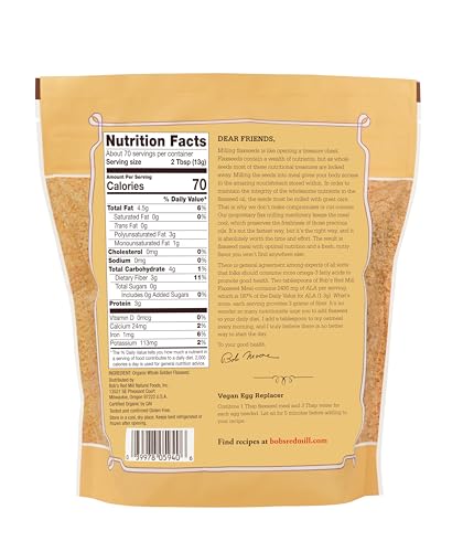 Bob's Red Mill Organic Golden Flaxseed Meal, 32oz (4 Pack)
