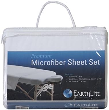 EARTHLITE Premium Microfiber Massage Sheet Set - Silky, Wrinkle Resistant, Quick Drying, 3piece Set (Fitted, Top, Face Pillow Cover)