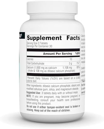 SOURCE NATURALS Calcium Citrate 1,000 mg of Calcium per Serving, 90 Count