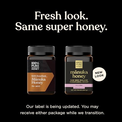 100% Pure New Zealand Manuka Honey MGO 70+ Monofloral Raw Honey 17.6 Oz