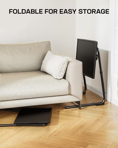 LORYERGO Multifunctional TV Tray Table - 2 Packs Adjustable TV Dinner Tray Tables with 6 Height & 3 Tilt Angle
