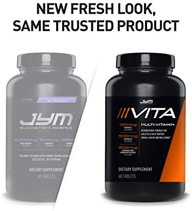 Vita JYM Daily Multivitamin & Mineral Support for Men & Women - 60 Tablets | Iron, Vitamins A, C, B6, B12, E, K2, Boron, Biotin, Potassium, Complete Adult Daily Nutrition Support