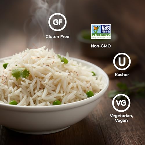 Daawat Traditional Basmati White Rice - 10 lb Bag | Authentic Extra Long Grain Basmati Rice - Great for Curries, Pilafs & Indian Recipes - Cook in Microwave or on Stove Top