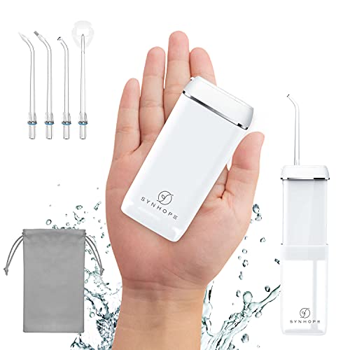 Water Flosser [ Mini Cordless Portable ] Oral Irrigator Water Teeth Cleaner Pick, Telescopic Water Tank, 3 Modes & IPX7 Waterproof