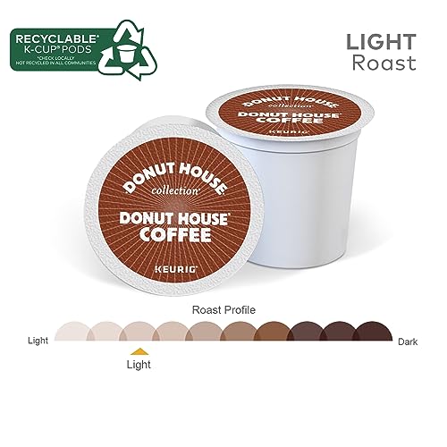 Donut House Collection Chocolate Glazed Donut, Single-Serve Keurig K-Cup Pods, Flavored Light Roast Coffee, 24 Count