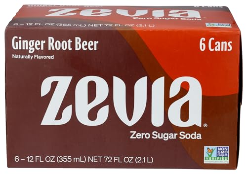 Zevia, Soda Ginger Root Beer, 6pk, 12 Fl OZ