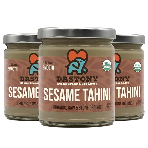 Dastony Organic Raw Sesame Tahini Seed Butter, 8 oz | Only One Ingredient | Vegan, Paleo and Keto Friendly, Non GMO, Gluten-free - Pack of 1