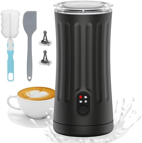Milk Frother, 4-in-1 Milk Steamer and Frother, 8.1oz, White | Milk Warm and Cold Foam Maker, Auto Shut-Off Frother for Coffee, Latte, Cappuccino, Macchiato