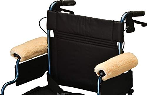 NOVA Sheepskin Fleece Armrest Covers for Wheelchairs, Transport Chairs & Arm Chairs, Universal Fit, Washable, One Pair