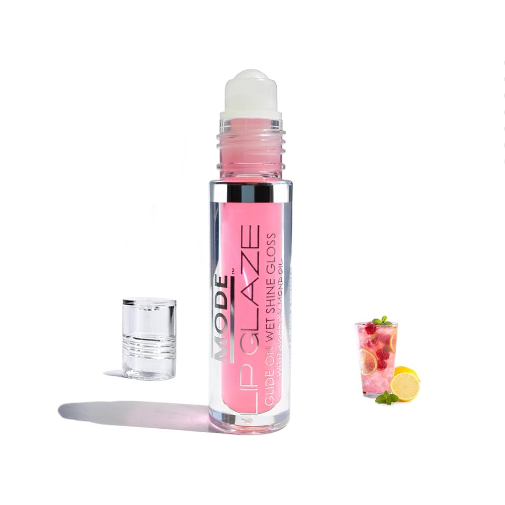MODE Lip Glaze Cotton Candy Flavored Lip Gloss, Hydrating Sheer Wet Shine, Skincare Fruit Oils