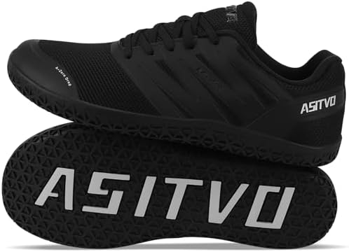 ASITVO Wide Men's Barefoot Zero Drop Sole Minimalist Sneakers Walking Shoes | Width Toe Box Cross Trainer Gym TPU Toe No-Sew Upper Grounding
