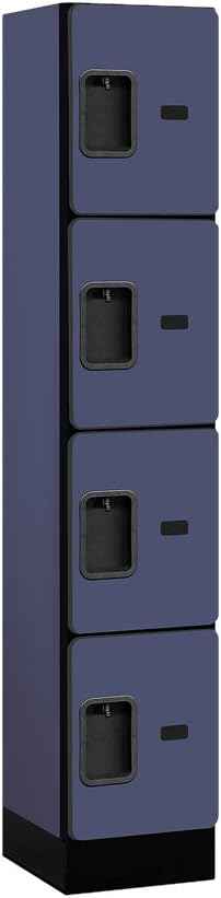 Salsbury Industries Four Tier Designer Wood Locker, Mahogany, 6' 3" x 18"