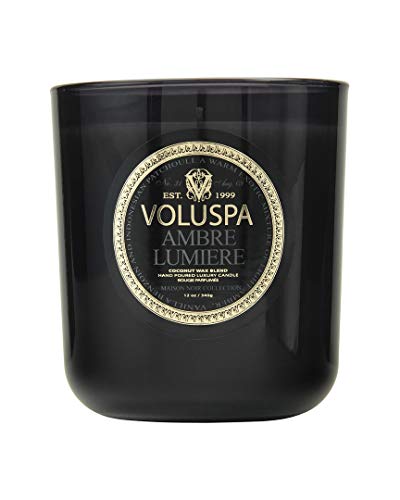 Voluspa Ambre Lumiere Classic Maison Boxed Glass Candle, 12 Ounces
