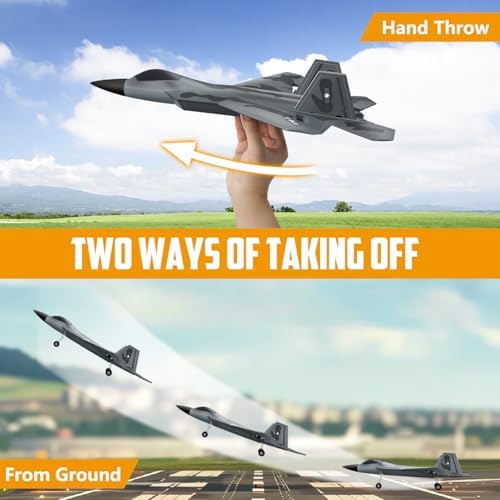 2CH F-22 RC Glider, Easy Fly RC Plane for Kids & Beginners