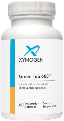 XYMOGEN Green Tea 600 - Antioxidant & Immune Support - 600 mg Green Tea Aqueous Extract - Vegetarian, Gluten-Free & Non-GMO - 60 Capsules