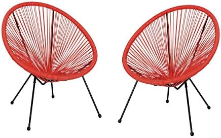 GDFStudio Noble House Anson Outdoor Hammock Weave Chair in Teal and Black (Set of 2)
