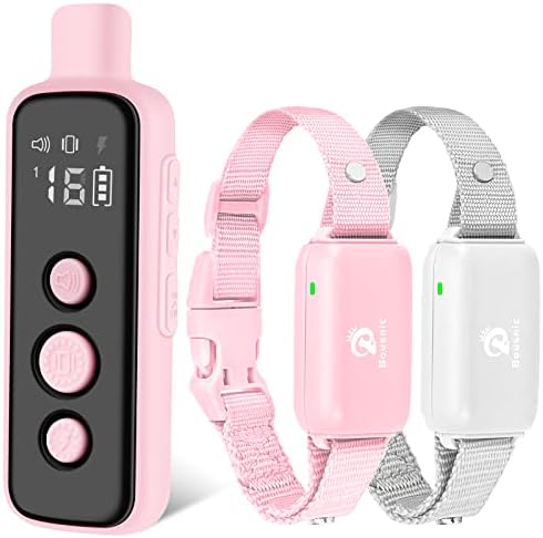 Bousnic Dog Shock Collar for 2 Dogs - (8-120lbs) Waterproof Rechargeable Electric Dog Training Collar with Remote for Small Medium Large Dogs with