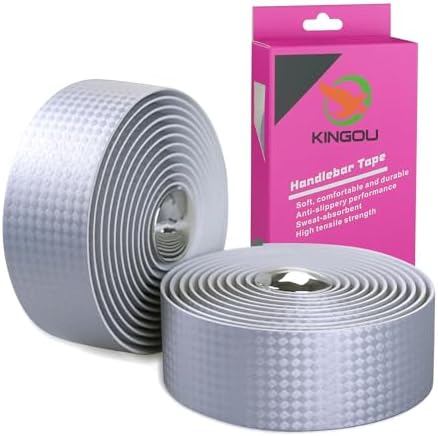 KINGOU Carbon Fiber PU Leather Road Bike Handlebar Tape Bar Tapes - 2PCS Per Set