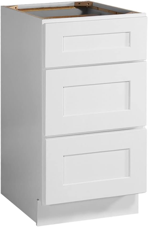 Brookings Shaker Unassembled Base Kitchen Cabinet B18, 18 W x 24 D x 34.5 H, Painted White with Sherwin Williams®, Solid Wood – Design House, 561340 | Adjustable Shelves, Adjustable Hinges, Floor Mount, Contemporary/Modern, Wood, Kitchen, 561340