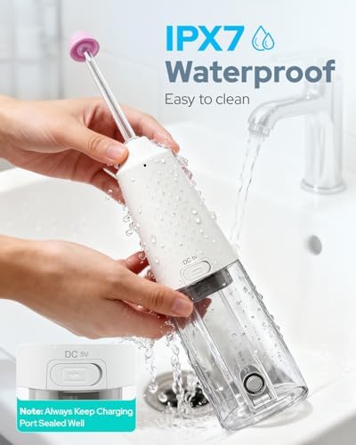 Nasal Irrigation System 300ml Tank with 6 Nozzles & 40 Salt Packets, Cordless Electric Nasal Rinse Machine for Sinus Relief & Allergies
