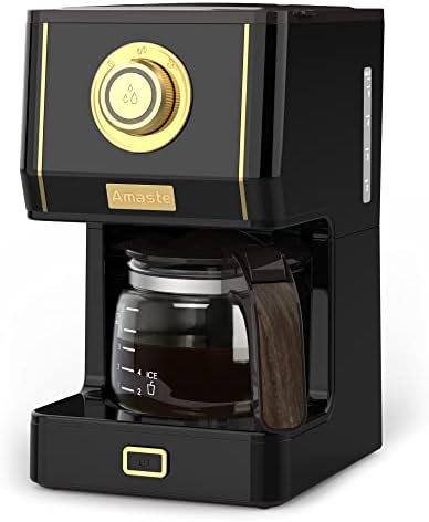 Amaste Drip Coffee Maker, Coffee Machine with 25 Oz Glass Coffee Pot, Retro Style Coffee Maker with Reusable Filter & Three Brewing Modes