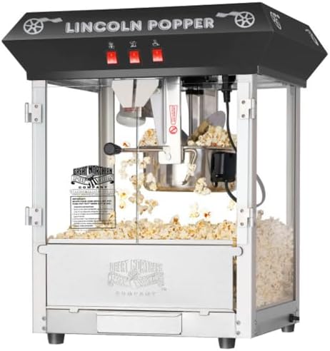 Lincoln Popcorn Machine - 8oz Popper with Stainless-Steel Kettle, Reject Kernel Tray