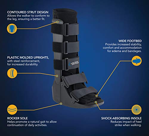 United Ortho Cam Walker Fracture Boot, Medium, Black
