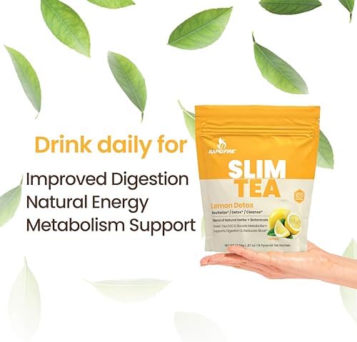 Slim Tea 14 Day Herbal Teatox, Blend of Natural Herbs and Botanicals, Supports Healthy Weight Management, Supports Metabolism, Delicious Lemon Flavor