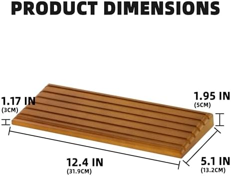 DisplayGifts Challenge Coin Display Stand 4 Row Wooden Holder Rack Case Holds 28 Coins Walnut Finish