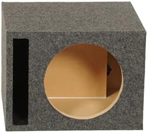 QPower HD112VL Single 12 Inch SPL XL Heavy Duty Side Ported Subwoofer Box Enclosure with Durable Carpet Covering for Car Audio Systems