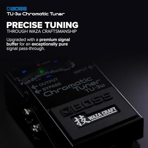 BOSS TU-3W Waza Craft Compact Chromatic Tuner | Enhanced with Waza Innovation & Craftsmanship | Superior Tuning for Guitar and Bass | 21-Segment