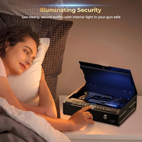 ONNAIS Iron SE Biometric Gun Safe for Handgun with Fingerprint Keypad Lock