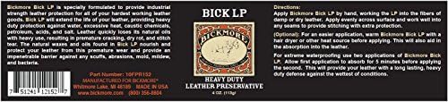 Bickmore Bick LP Leather Conditioner 8 oz, Scratch Repair | Heavy-duty preservative protects, softens and restores dry, cracked leather. Made in USA.