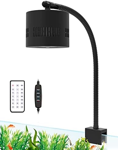 Lominie LED Aquarium Light, Planted Tank Light 4 Channels Remote Control 6500K Aquarium LED Lamp for Freshwater Fish Tank Refugium with Gooseneck (A20 Freshwater)