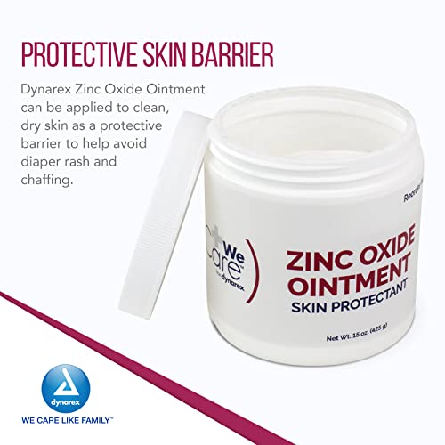 Dynarex Zinc Oxide Ointment, Protective Skin Barrier Ointment, Soothes, Prevents, & Relieves Chaffed Skin, and Irritation, White