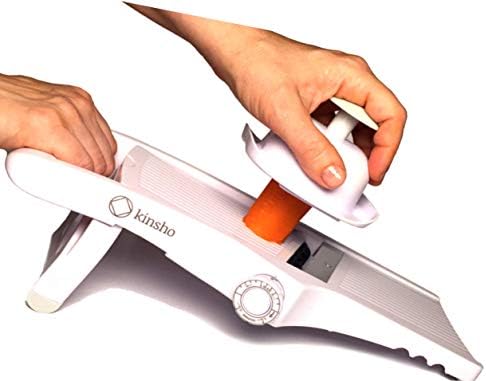 Mandolin Slicer Adjustable Mandoline | Best Hand-Held Cutter for Vegetable Potato Zucchini Food | Professional Steel Blade - Safe Finger Guard