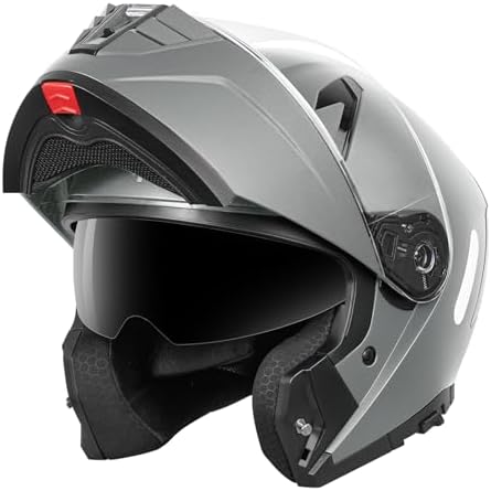 Motorcycle Modular Full Face Helmet DOT Approved - YEMA Helmet YM-925 Motorbike Casco Moto Moped Street Bike Racing Helmet with Sun Visor for Adult Youth Men and Women
