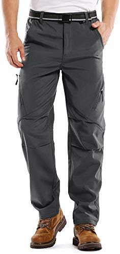 Men's Waterproof Pants Fleece Lined Insulated Winter Hiking Ski Snow Pants