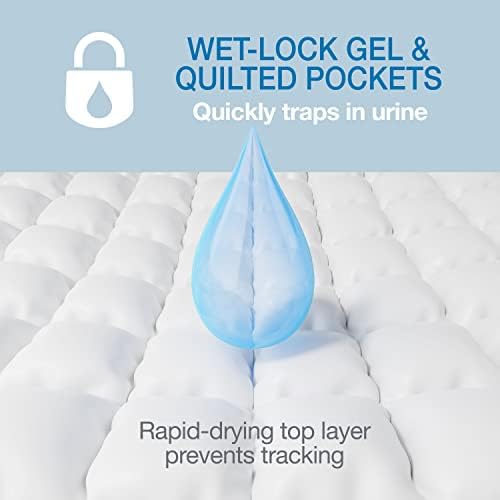 Four Paws Wee-Wee Superior Performance Dog Pee Pads, 100 Count | Quilted leak-proof puppy pads, dog housebreaking & potty training