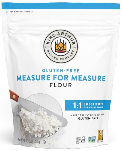 King Arthur Measure for Measure Gluten-Free Flour: All-Purpose 1:1 Substitute for Wheat Flour, Non-GMO, Kosher Certified, 3 lbs Bag for Baking Cookies, Cakes, Muffins