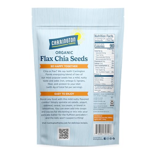 Carrington Farms Organic Milled Flax Seed 14 oz - Ground Flaxseed for Smoothies, Oatmeal, Baking & Vegan Egg Substitute | Omega-3, Fiber & Lignans | Vegan, Non-GMO, Gluten-Free